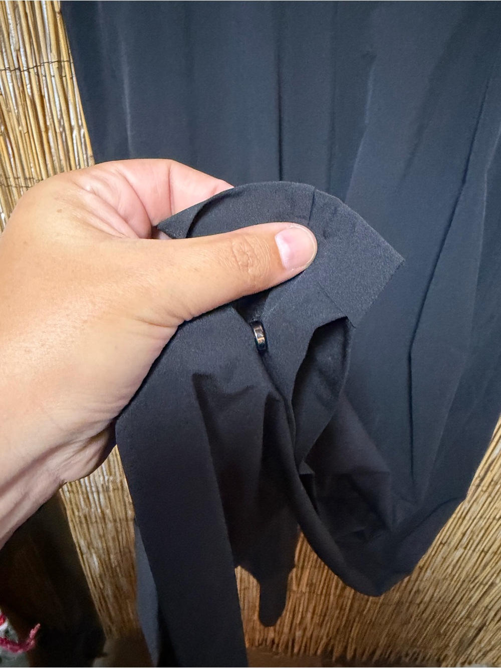 Athleta Black Wide Leg Travel Pants Size 12 – Lightweight Zip Detail - Picture 7 of 14